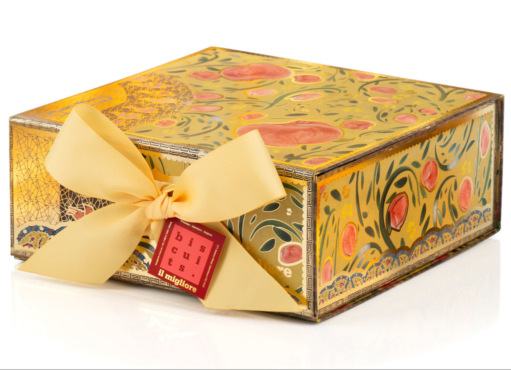 Yellow gift box with yellow bow