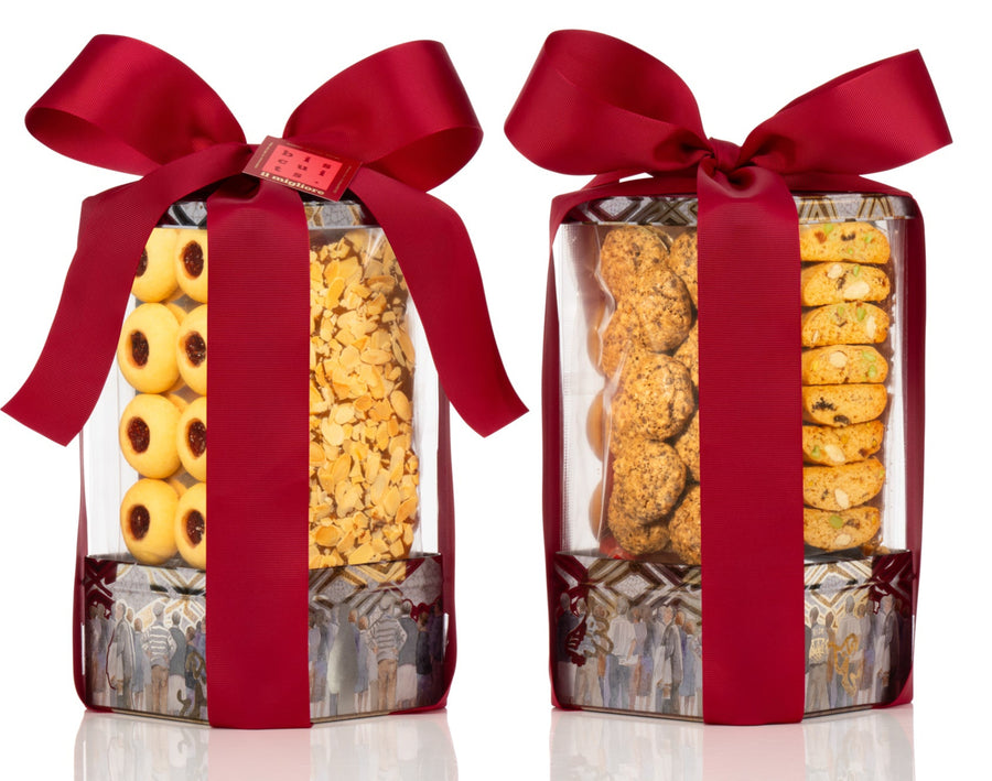 Gift Hamper with delicious biscuits and a red bow